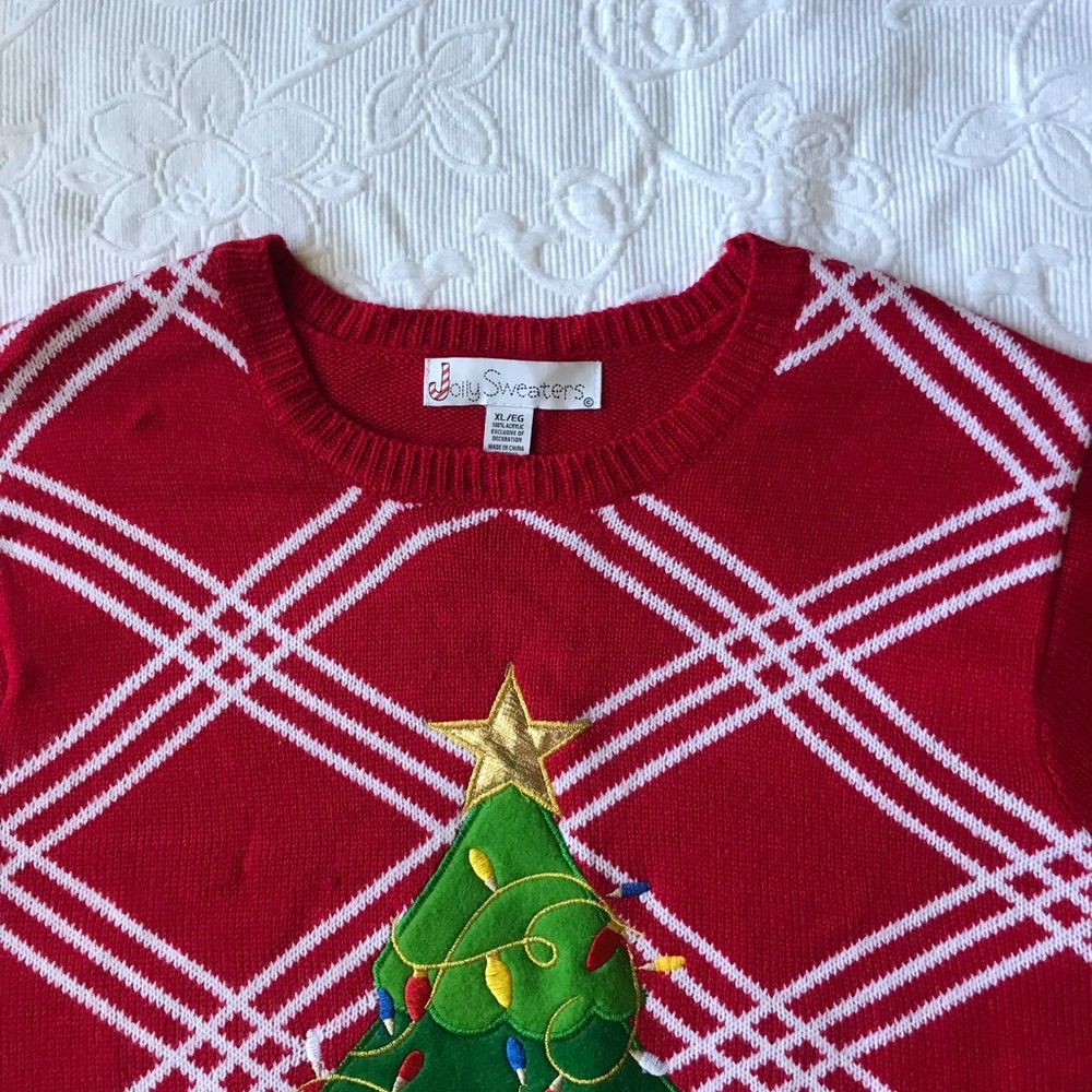 Jolly Sweaters Christmas sweater XL red white - Picture 2 of 6